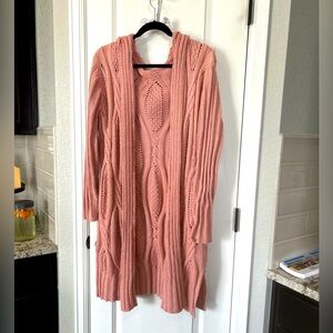 Long Hoodie Cardigan Sweater with Pockets